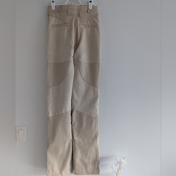 Manière de Voir beige leather and suede pants - Picture 3 of 8